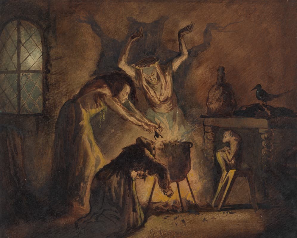 Scene of Three Witches from Shakespeare’s Macbeth 