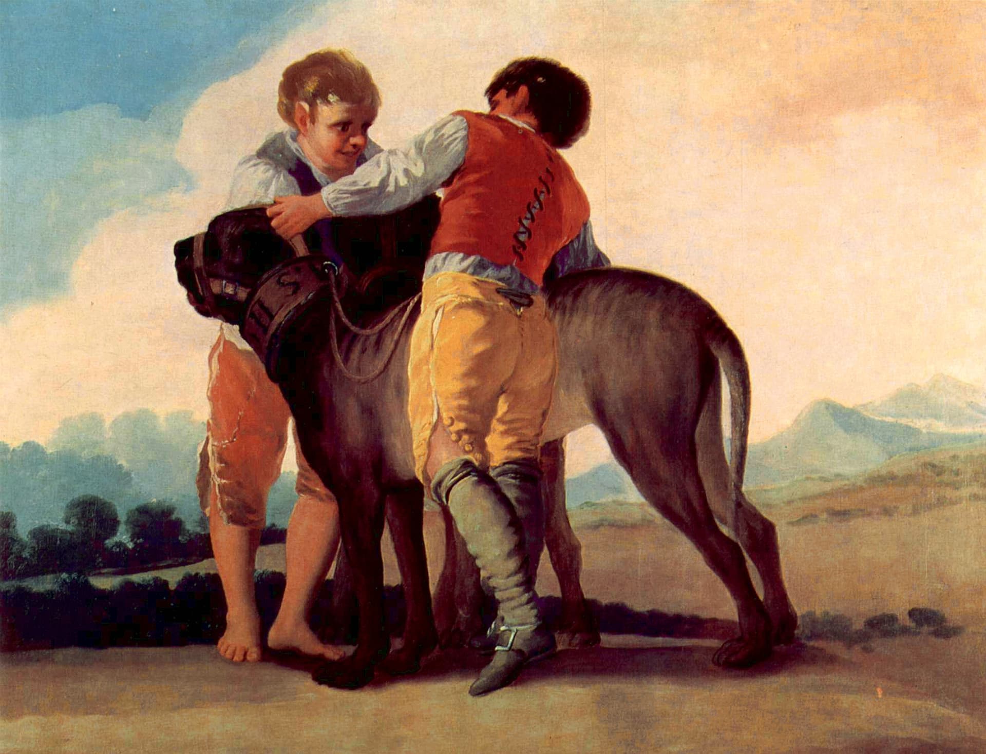 Boys with Mastiffs