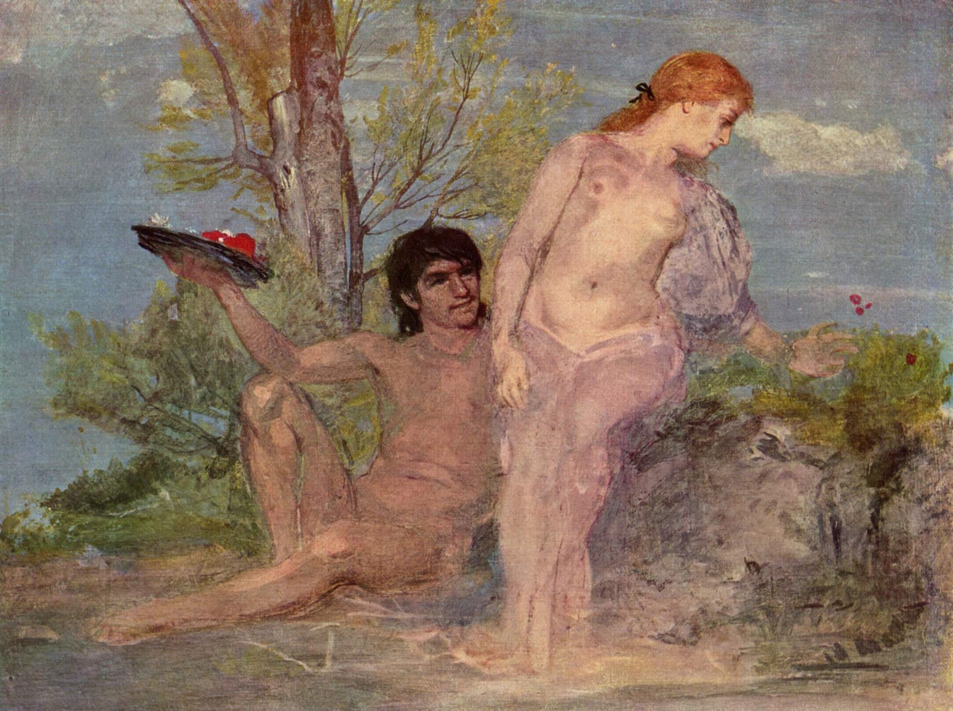 Idyll (Lovers in Front of Bushes)