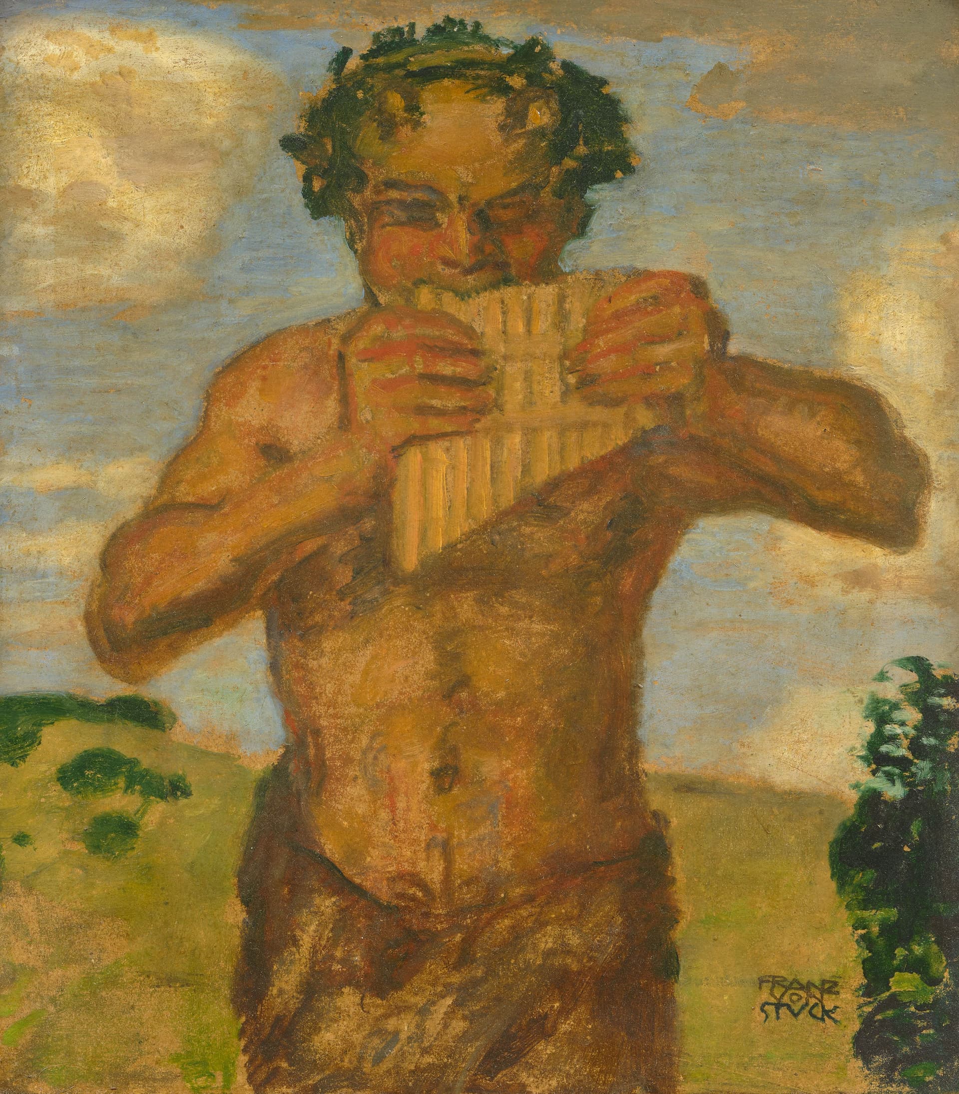 Flute-playing faun