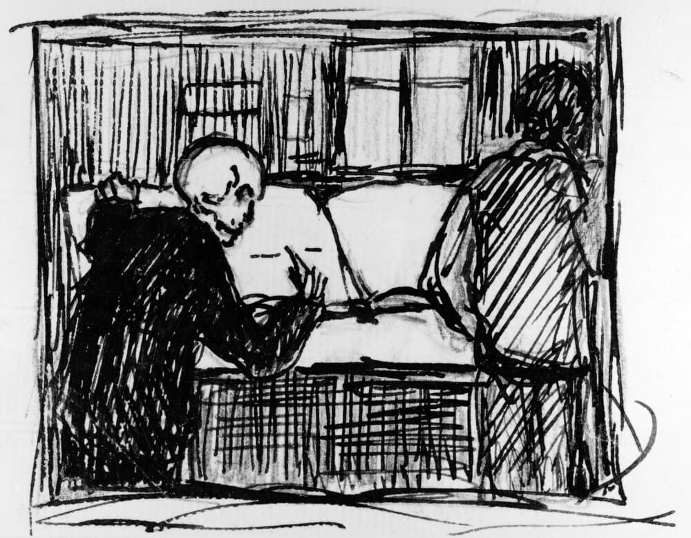 Döden skriver, skiss till exilbrist (Death writes, sketch for a lack of exile)