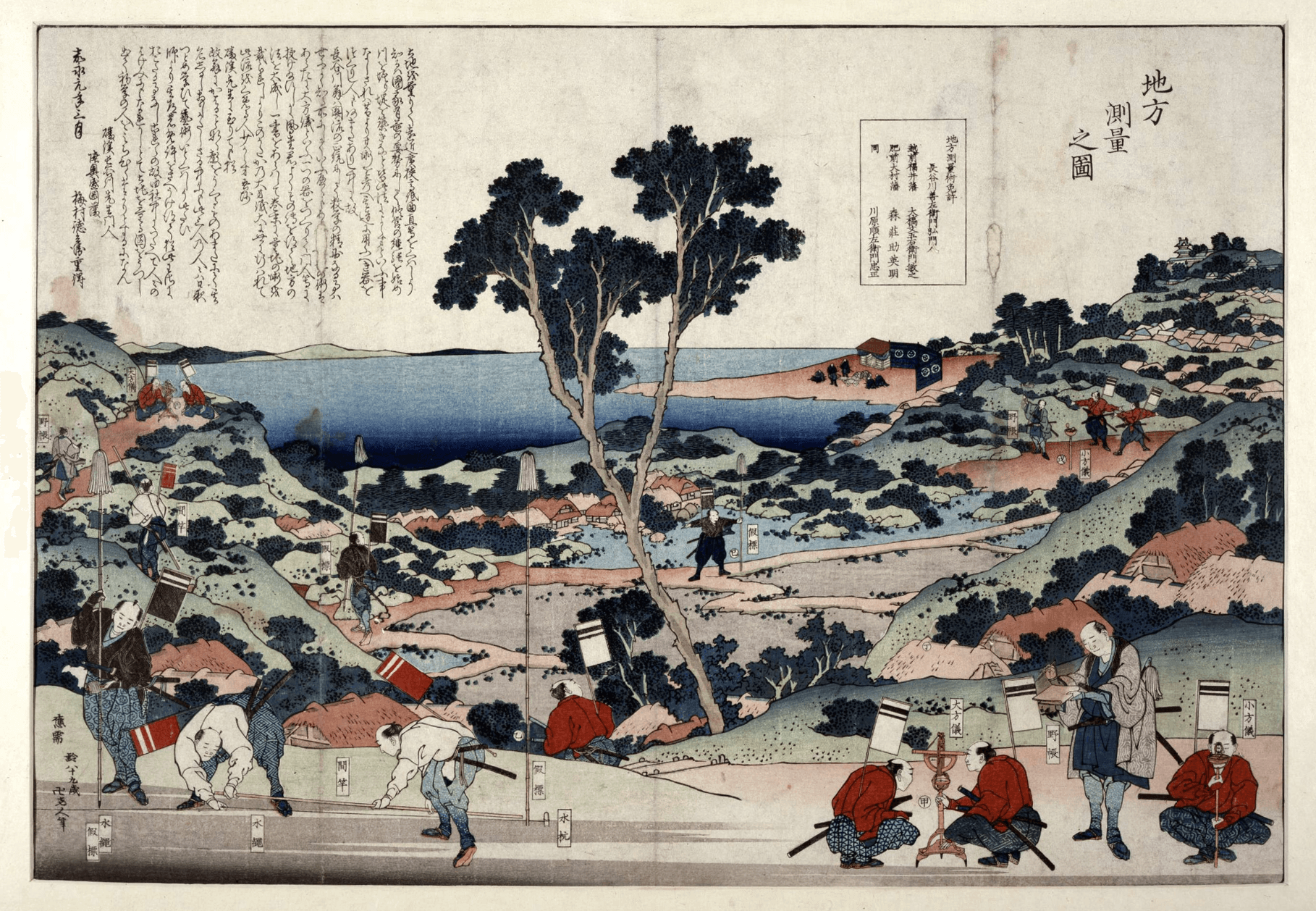 Chiho Sokuryo No Zu (Land Surveyors in the Edo Period)
